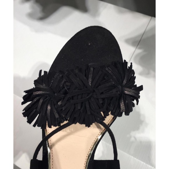 SOLD❌ZARA Black High Heel Leather Lace-Up Sandals - Picture 7 of 8